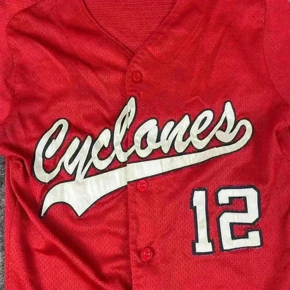 Vtg Rawlings Cyclones #12 USA AAU Baseball Sports Jersey Red Size S Adult - Picture 2 of 16